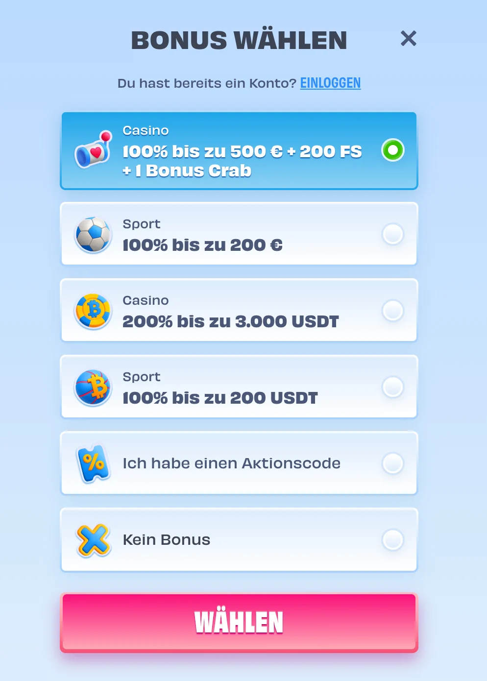 Onlyspins Registrierung